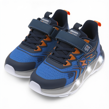 Tenis infantil color azul con luces y ajuste de velcro Beppi