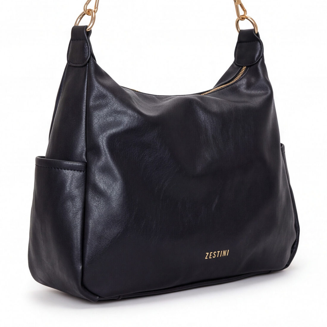 Bolsa Pret negra de hombro con bolsillos laterales