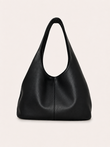 Bolsa hobo amplia de hombro color negro