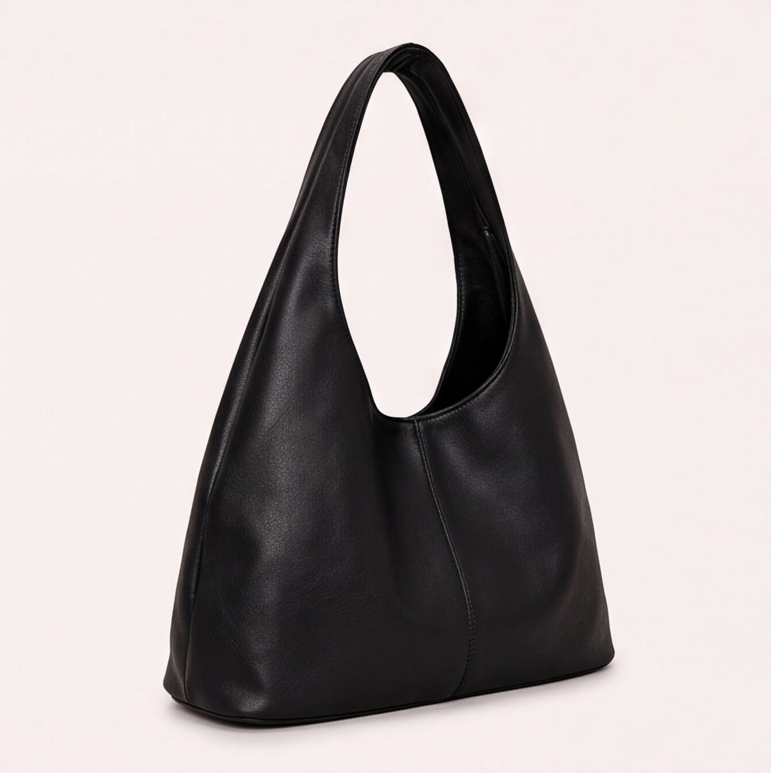 Bolsa hobo amplia de hombro color negro