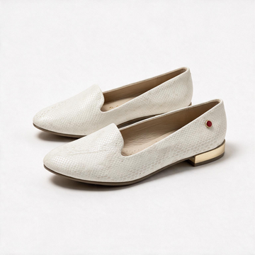 Balerina beige con textura efecto reptil y escote alto