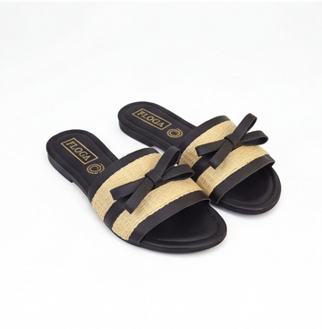 Sandalia slide con lazo negro