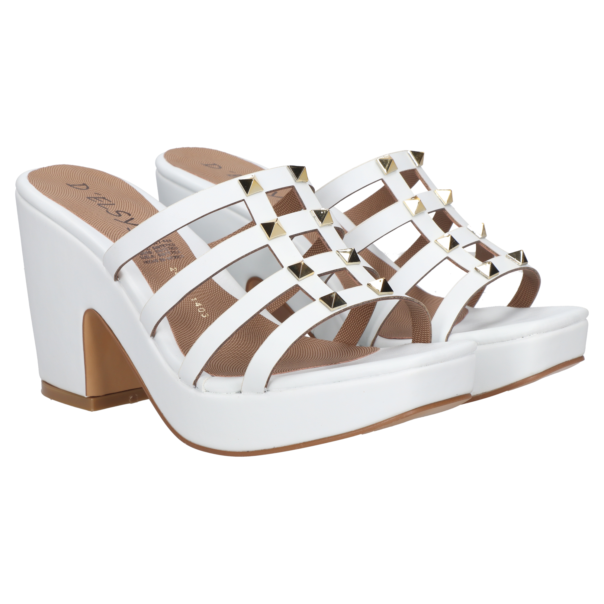 Sandalia Tacon Dama 58-1403 Blanco