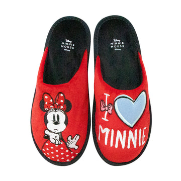 Pantufla Disney Minnie Mouse Color Rojo Para Dama 14-DMTR20001